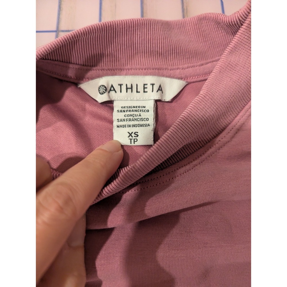 Athleta Sweatshirt Womens Size XS Purple Pink Crew‎ Neck Athleisure Flaw - Picture 10 of 12